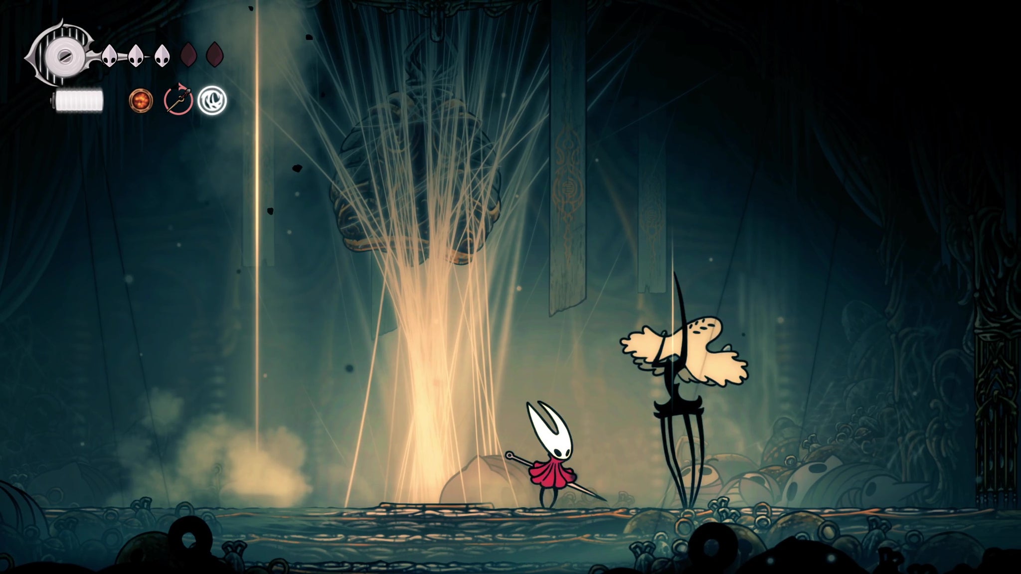 Widow's phase one vertical bell drop attack in Hollow Knight Silksong. - 7