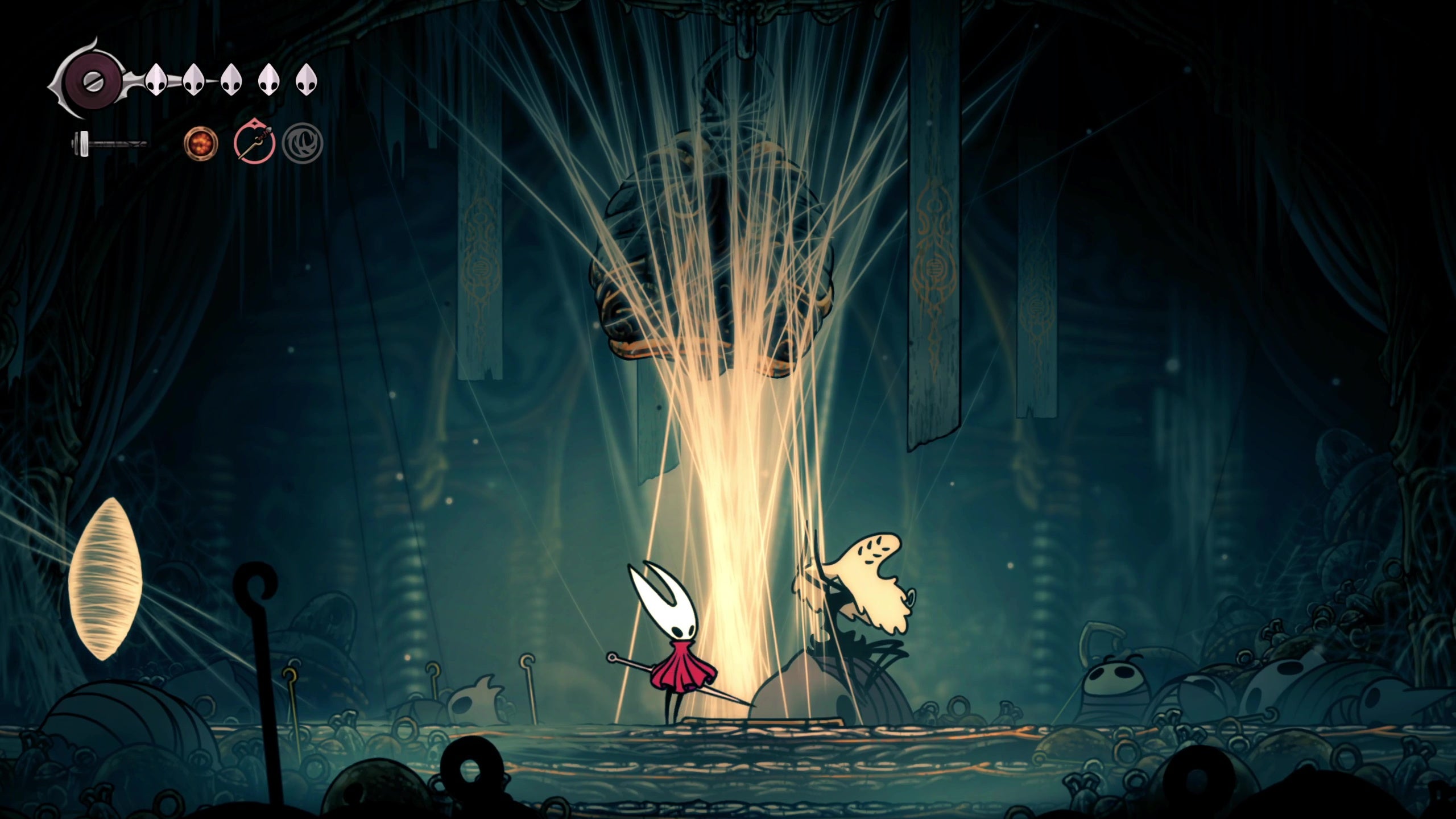The Widow boss weaving before her boss fight in Hollow Knight Silksong. - 4