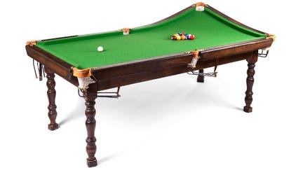 The bendy pool table of Home Turf.