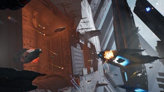 Spaceship action in a Homeworld 3 screenshot.