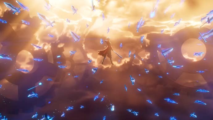 Archer commanding the shower of the fire in HSR