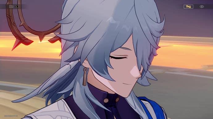 Sunday, in close up, with his eyes closed as he contemplates the choices he’s made.