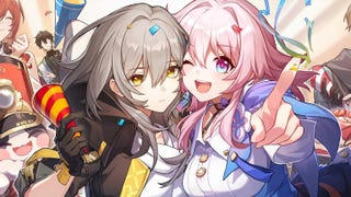 Image showing characters from mobile game Honkai Star Rail at a party celebrating.