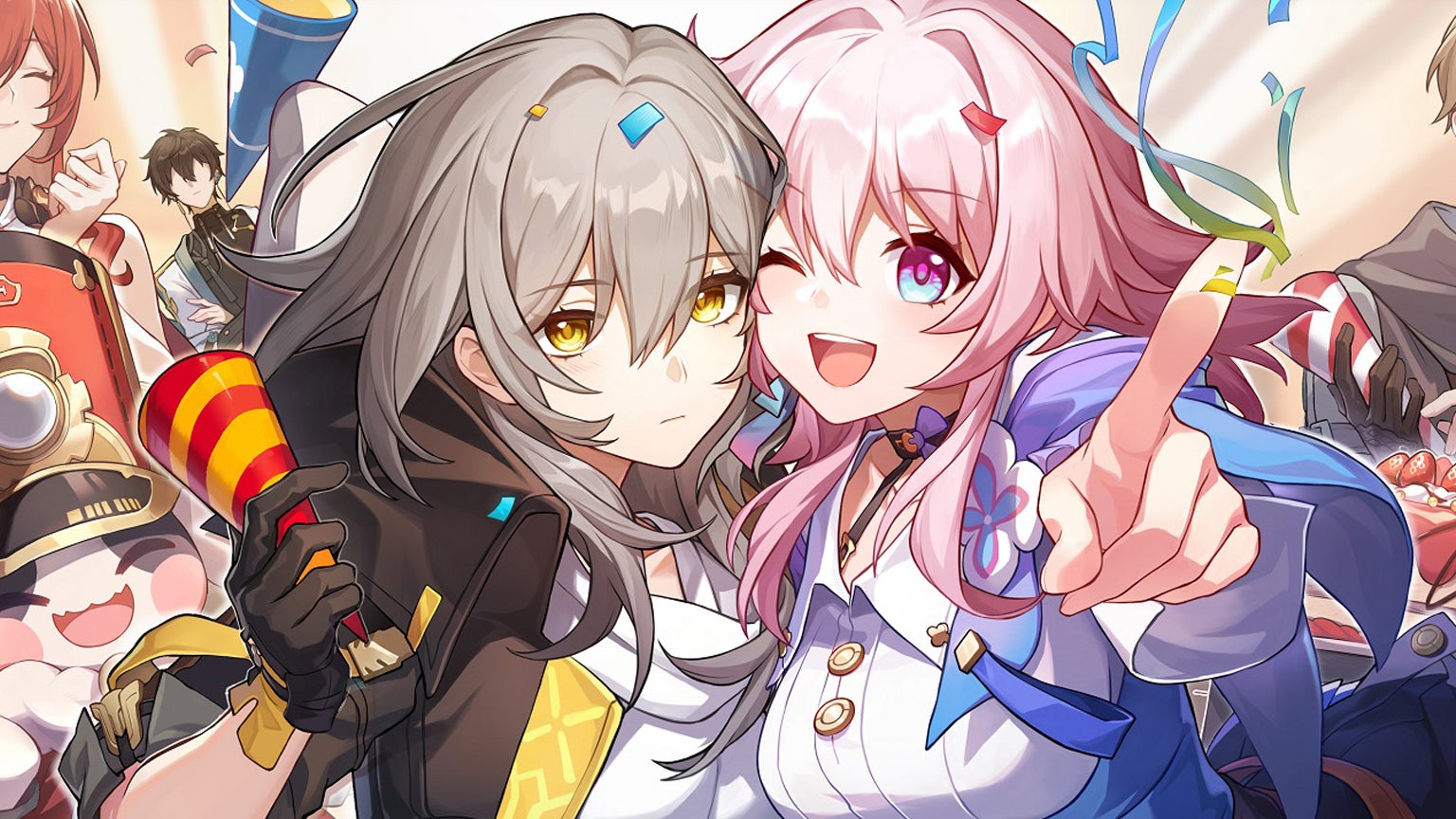 Image showing characters from mobile game Honkai Star Rail at a party celebrating. - 1