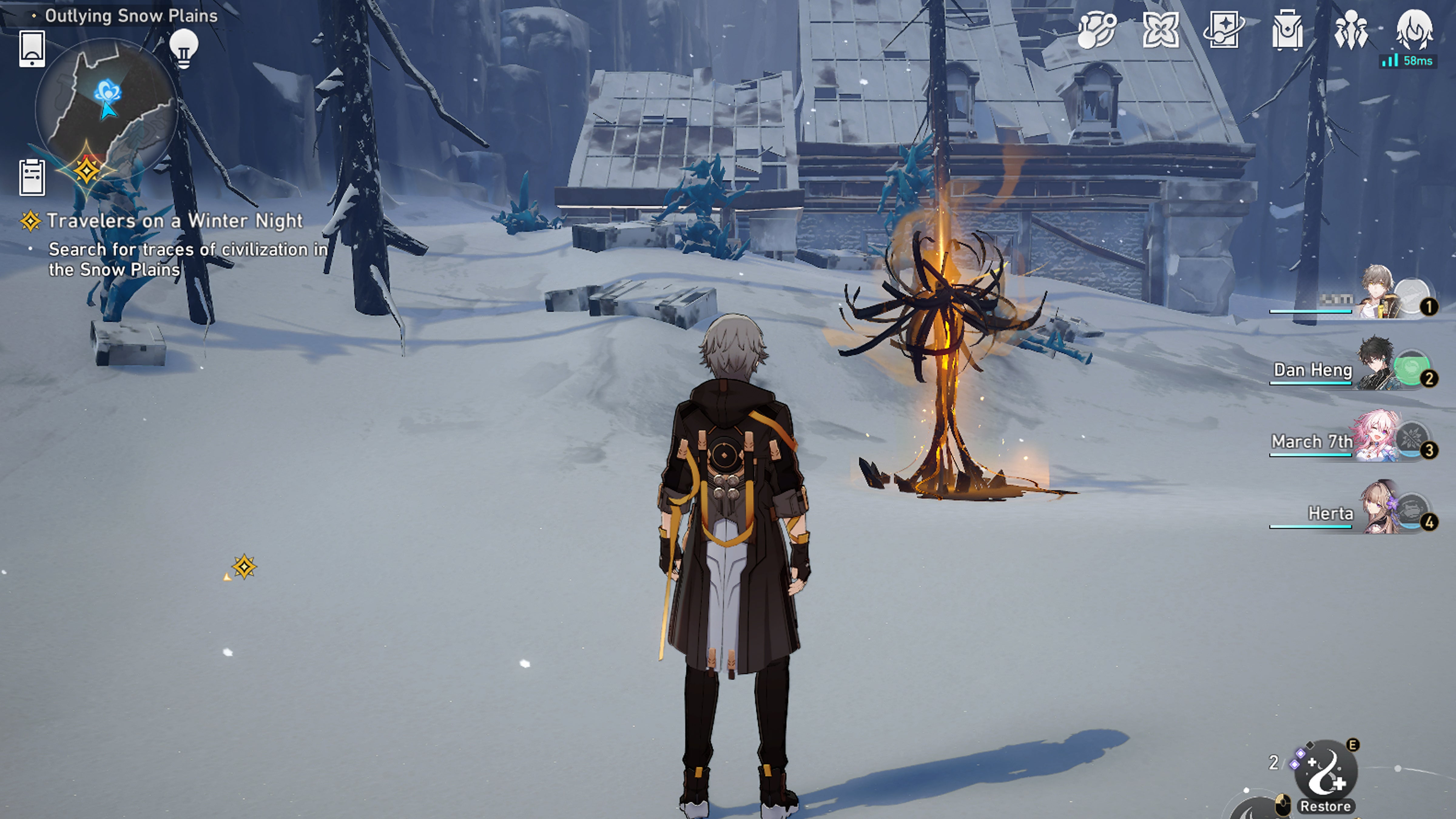 Image taken from Honkai Star Rail showing a character about to join a Calyx battle.