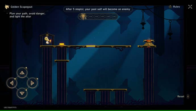 A Golden Scapegoat puzzle from Honkai: Star Rail, in its starting position.