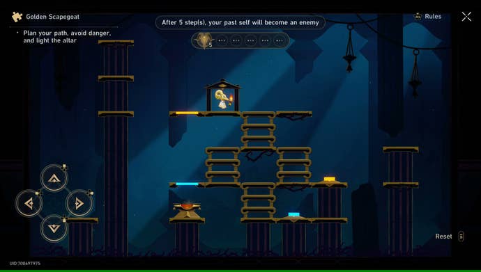 A Golden Scapegoat puzzle from Honkai: Star Rail, in its starting position.