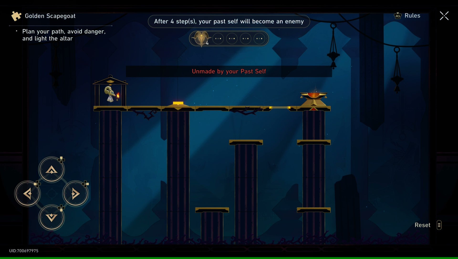 A Golden Scapegoat puzzle from Honkai: Star Rail, in its starting position. - 6