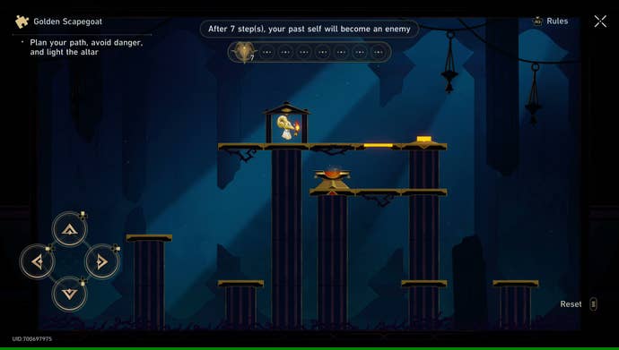 A Golden Scapegoat puzzle from Honkai: Star Rail, in its starting position.