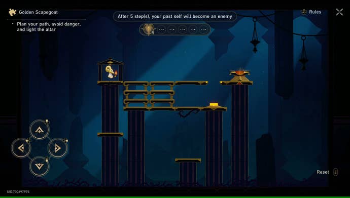 A Golden Scapegoat puzzle from Honkai: Star Rail, in its starting position.