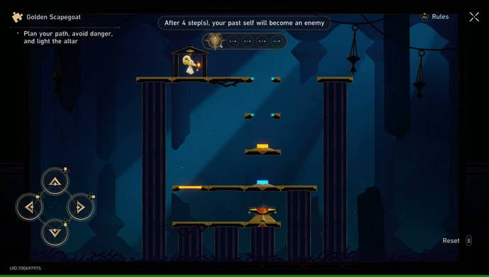 A Golden Scapegoat puzzle from Honkai: Star Rail, in its starting position.