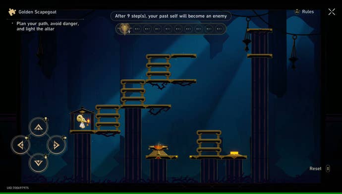 A Golden Scapegoat puzzle from Honkai: Star Rail, in its starting position.