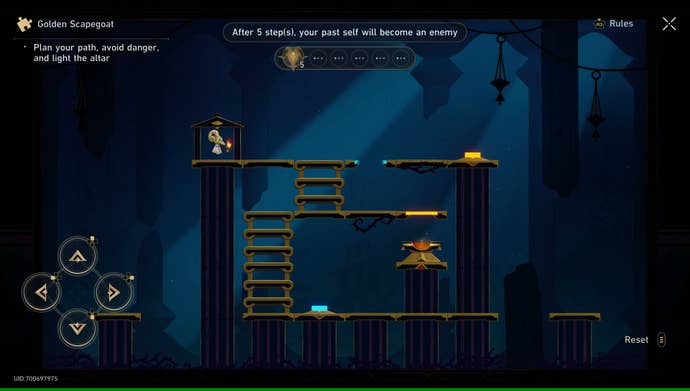 A Golden Scapegoat puzzle from Honkai: Star Rail, in its starting position.