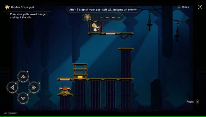 A Golden Scapegoat puzzle from Honkai: Star Rail, in its starting position.