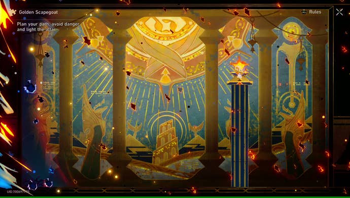 A Golden Scapegoat puzzle in Honkai: Star Rail burns with successful light.
