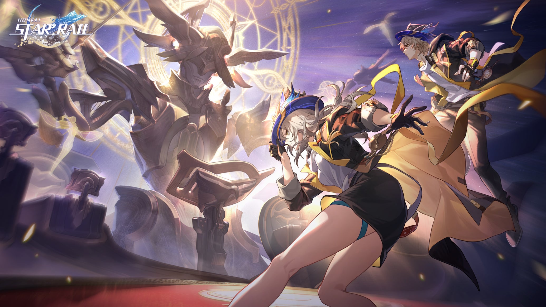 The Harmony Trailblazer can be seen tilting their hat towards an enemy in Honkai Star Rail - 1