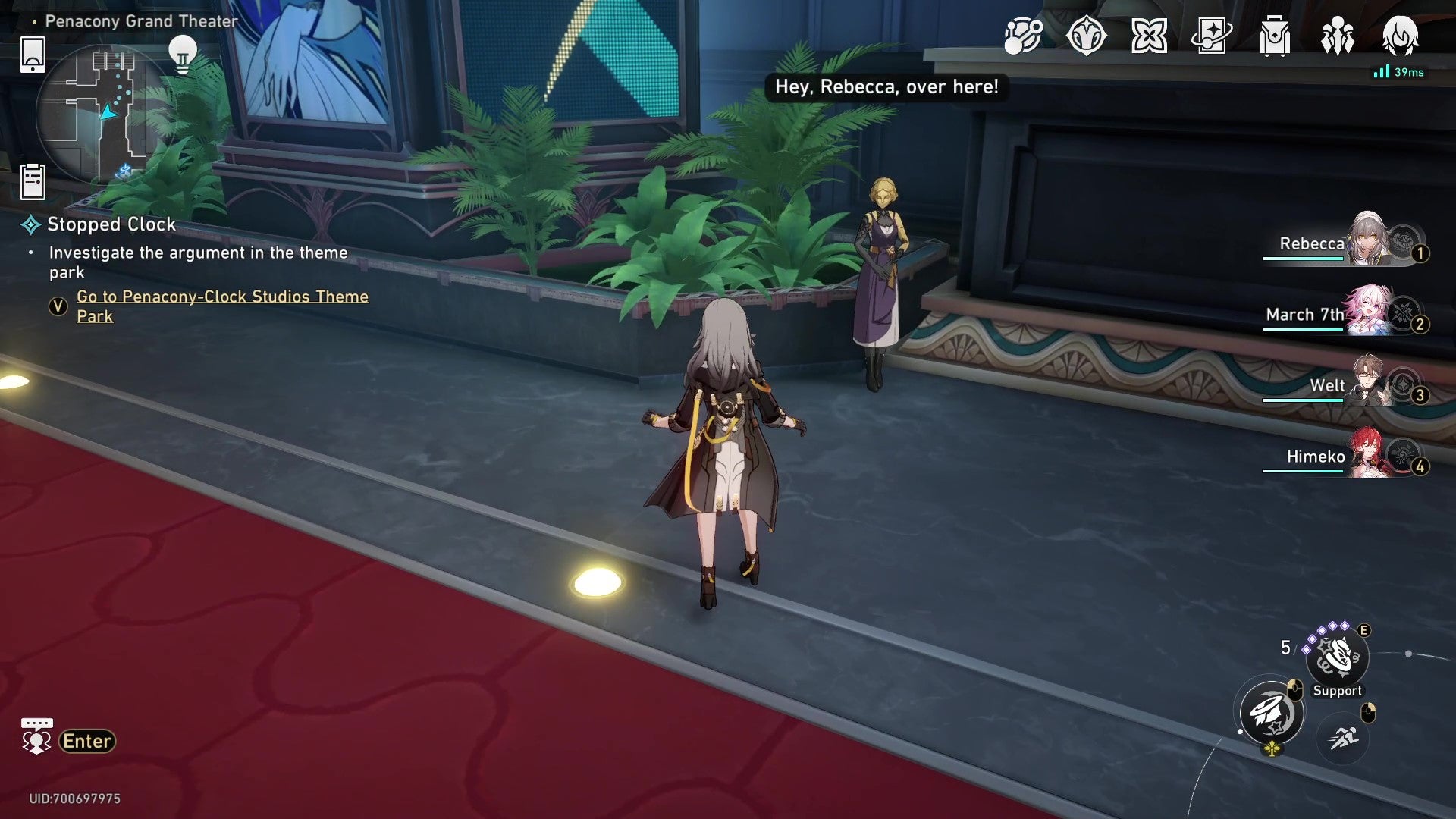 Stelle approaches a gold-headed female Intellitron in the Ascension Hall entrance to Penacony Grand Theatre. - 5