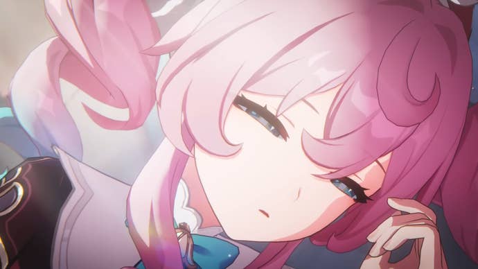 Hiacin wakes up with sunlight on the face in Honkai Star Rail