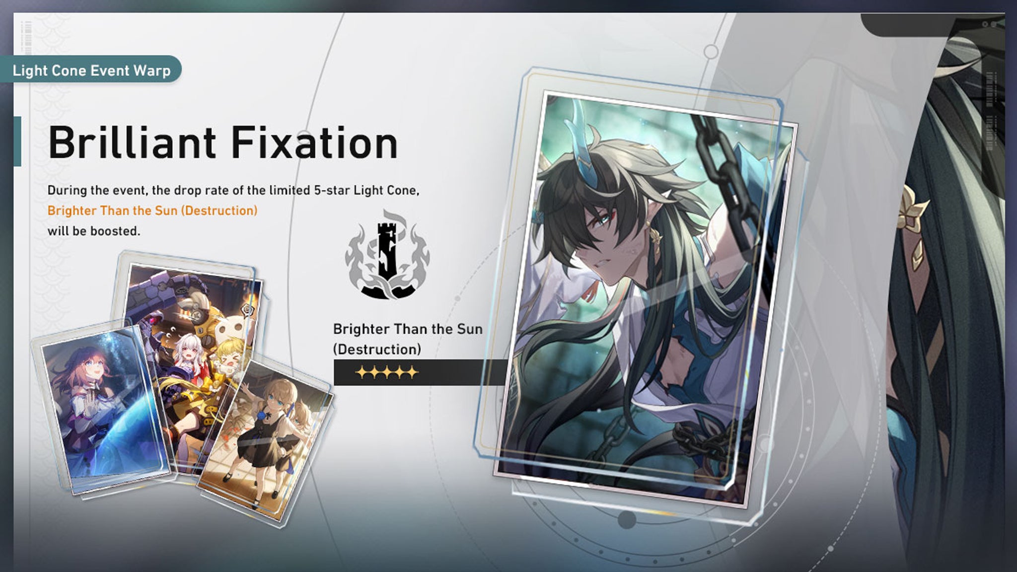 Honkai Star Rail promotional artwork showing the Dan Heng Imbibitor Lunae Light Cone Warp. - 4