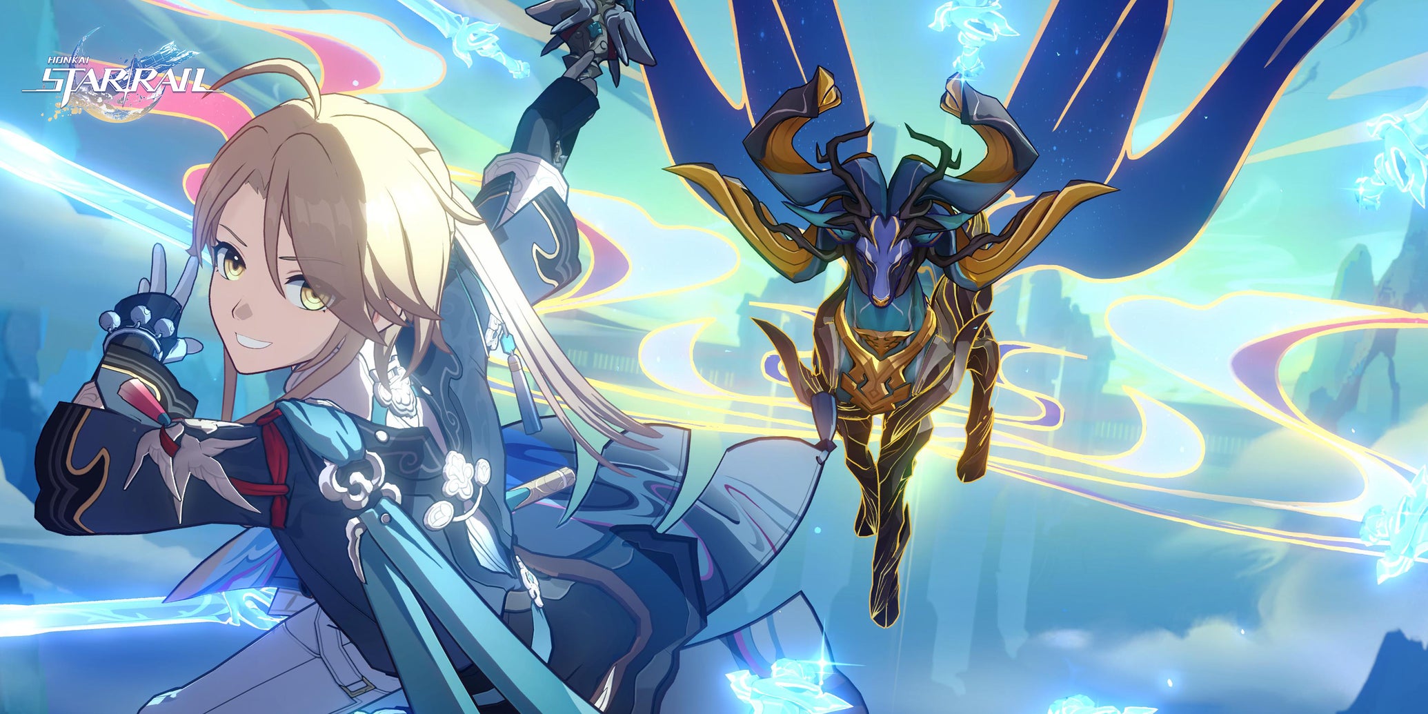 Yanqing flying with a winged stag in Honkai Star Rail - 1