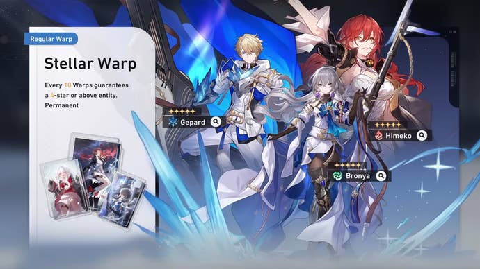 Image showing what players can claim with a regular Warp in Honkai Star Rail.