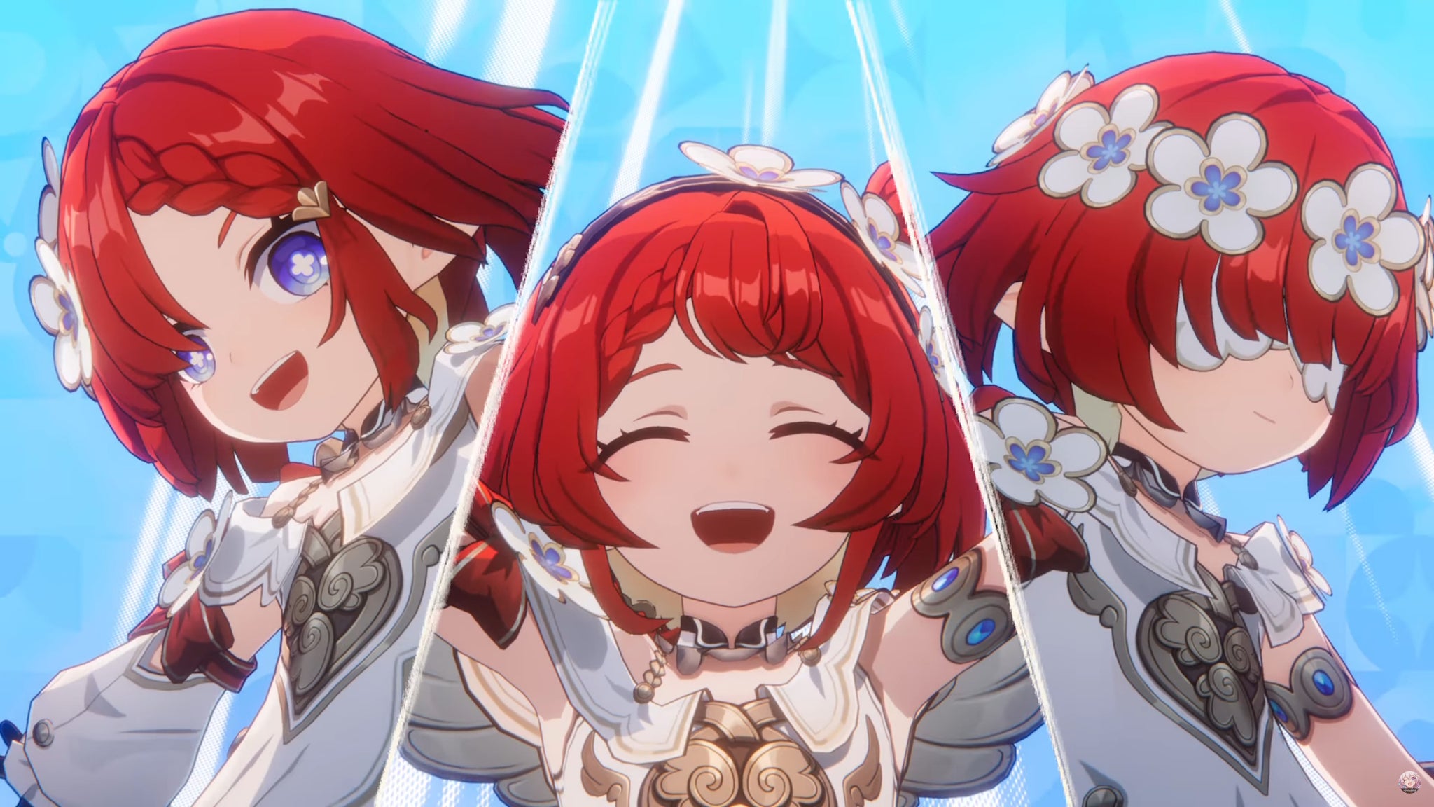 Tribbie from Honkai Star Rail in a triptych-style presentation - 6