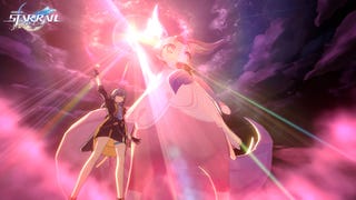 Honkai Star Rail press image with protagonist in pink light
