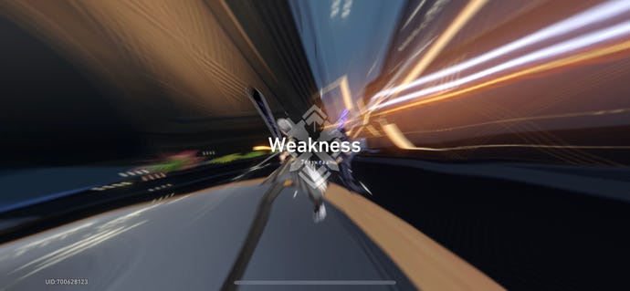 The Trailblazer hitting an enemy with a physical weakness in Honkai Star Rail