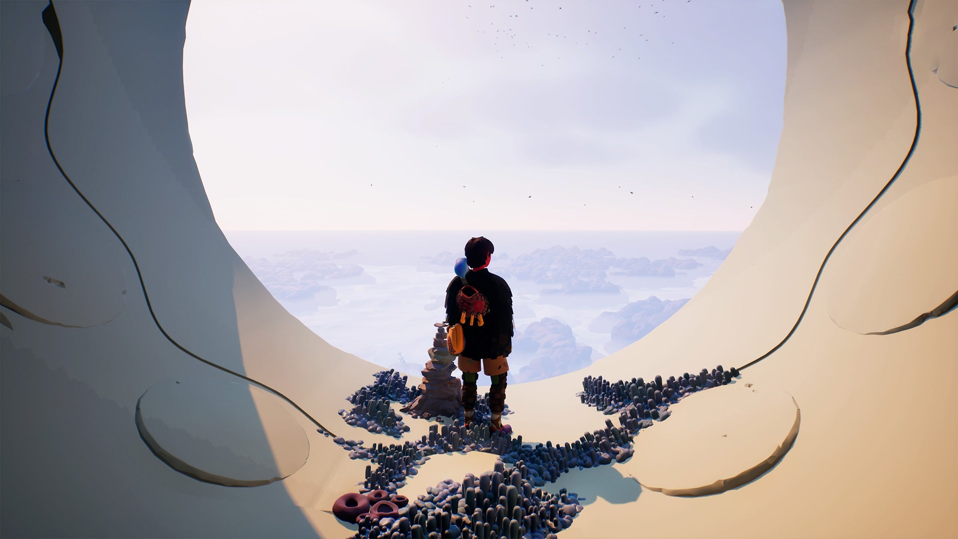 Jusant's horizon as seen through a large circular outcrop. - 6