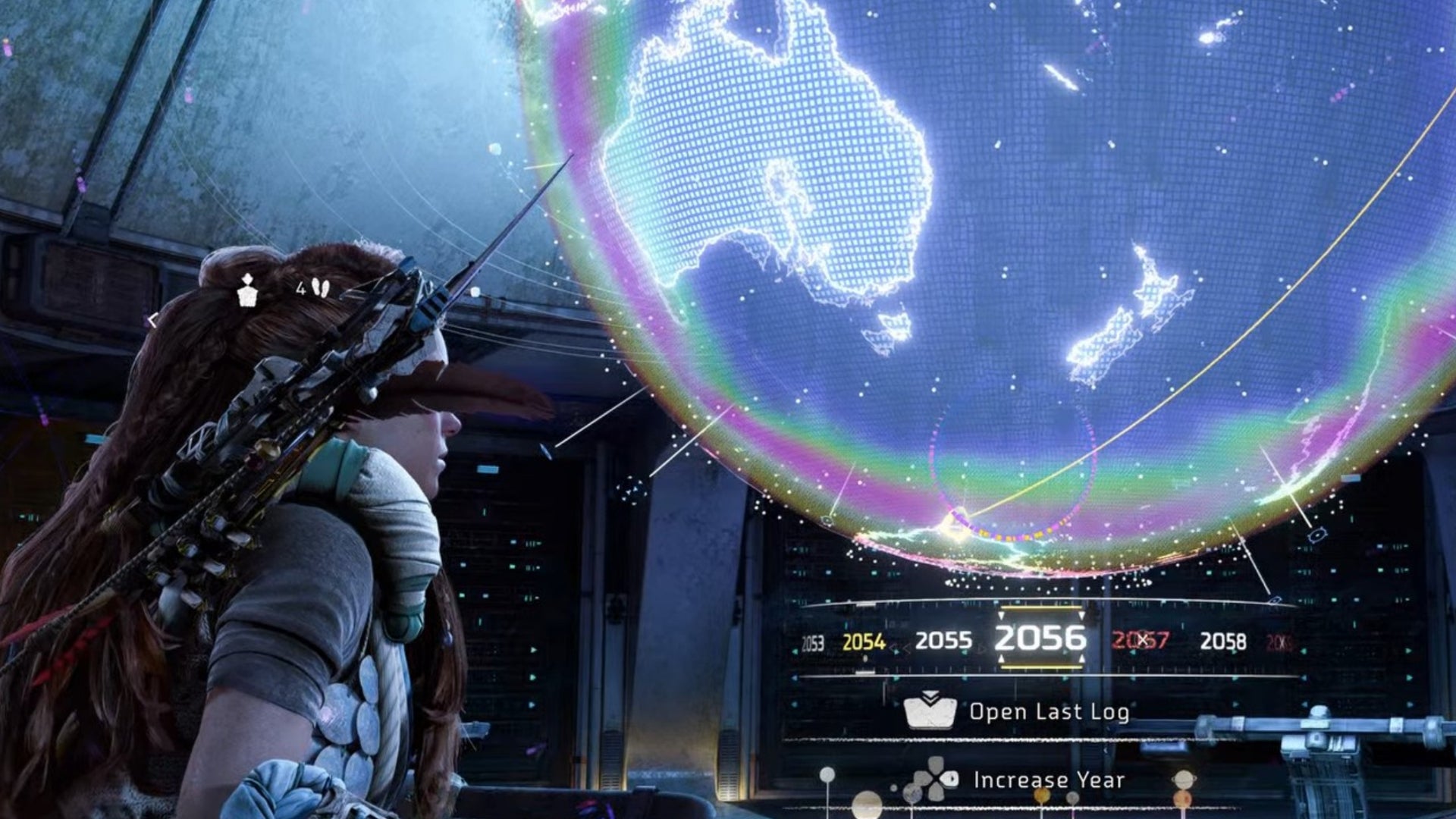 horizon forbidden west burning shores 2056 hologram earth and heaven quest