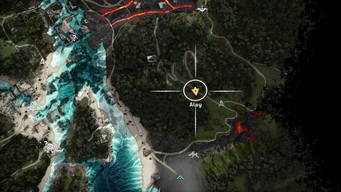 horizon forbidden west burning shores aerial capture east map location