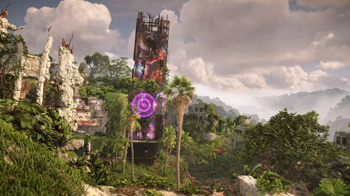 horizon forbidden west burning shores aerial capture nw transmitter location