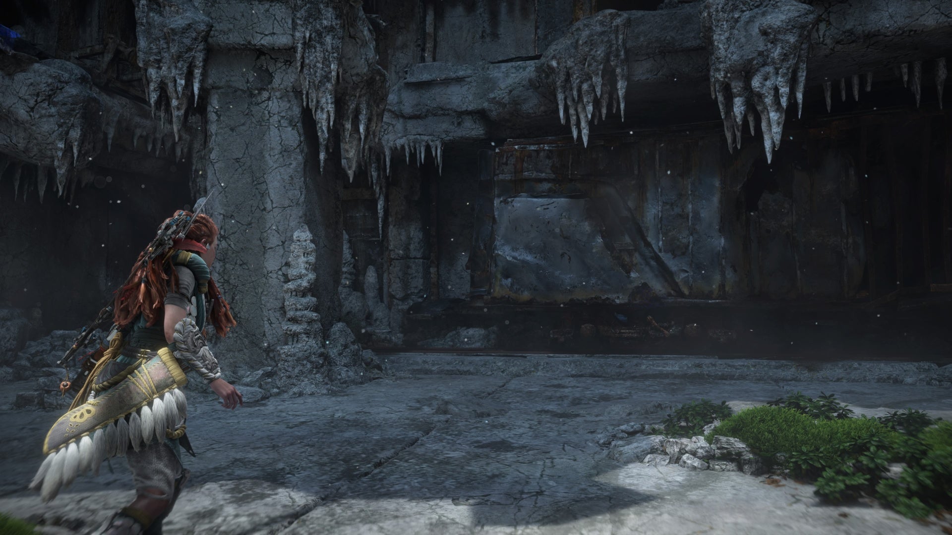 horizon forbidden west burning shores friend in the dark first train car