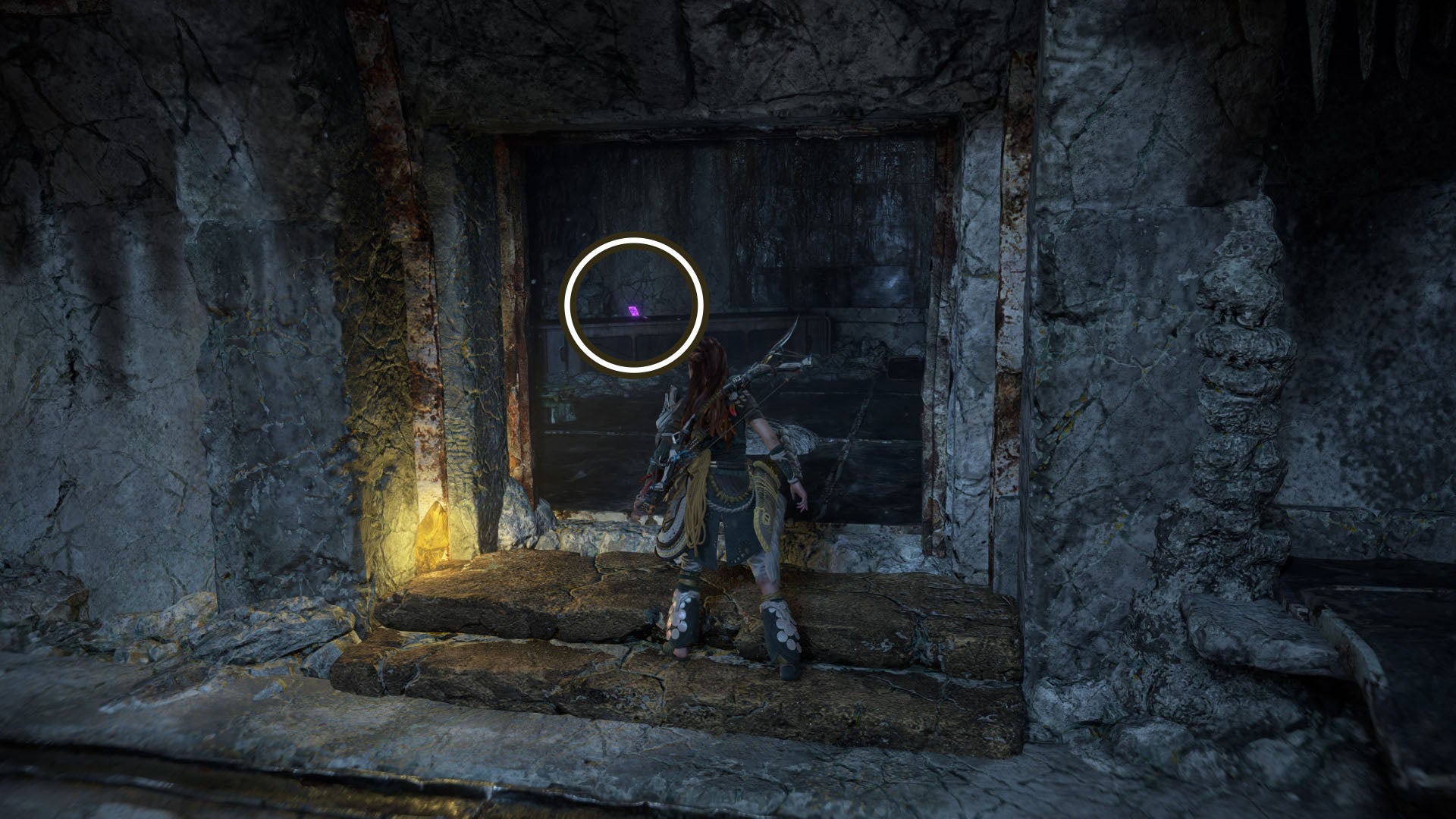 horizon forbidden west burning shores friend in the dark second door code location