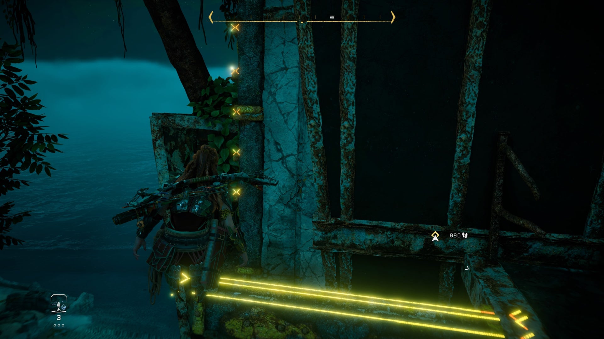 horizon forbidden west burning shores splinter within tower climb final holds