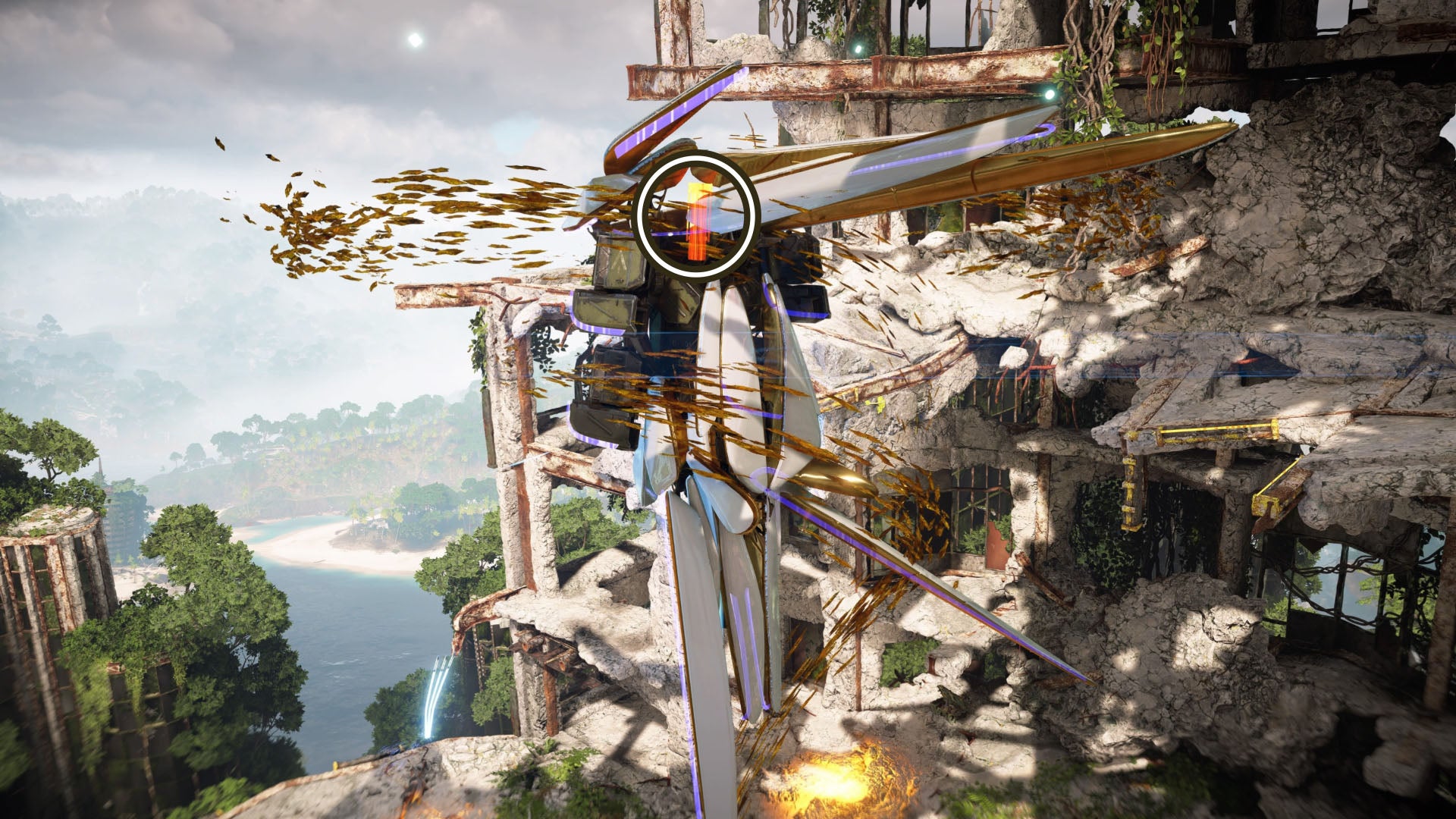 horizon forbidden west burning shores tower weapon final power core circled