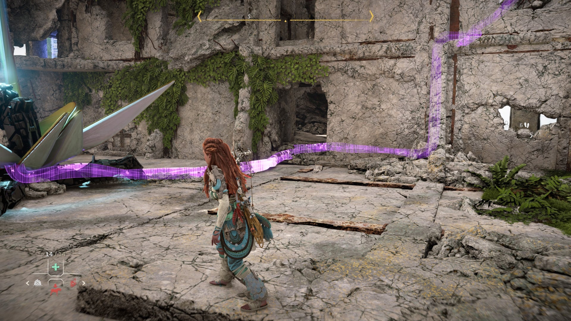 horizon forbidden west burning shores tower weapon pipe trail