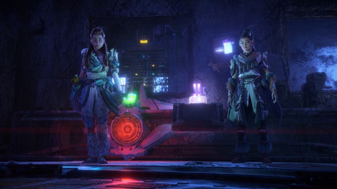 horizon forbidden west his amusement aloy and seyka in armory