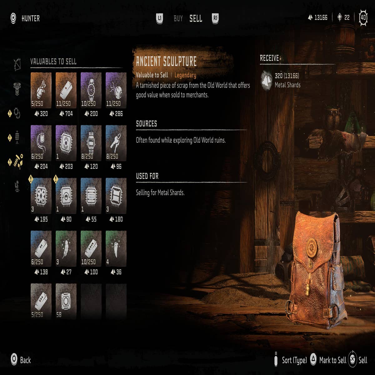 What items are safe to sell in Horizon Forbidden West?