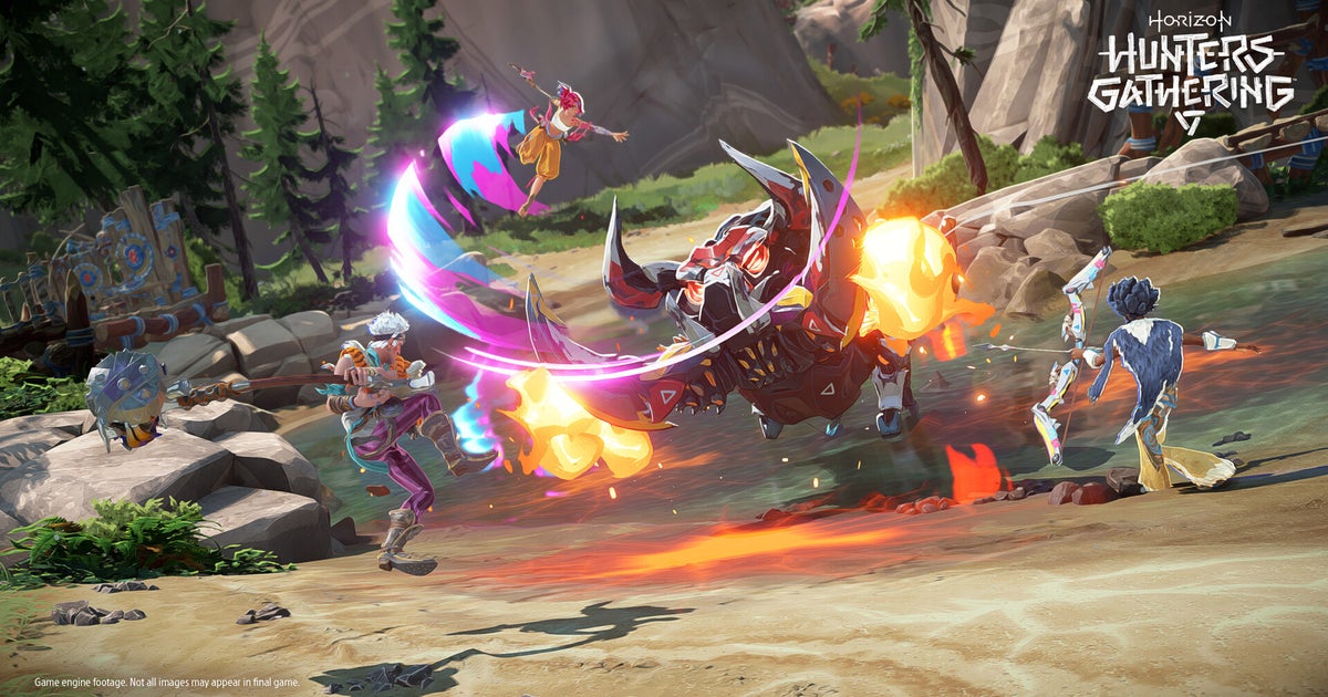 Horizon Hunters Gathering is a co-op action take on the robo dino series that borrows from Fortnite, Hades and Monster Hunter