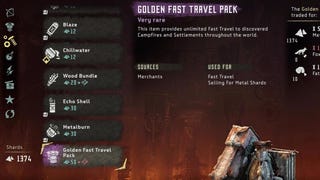 Horizon Zero Dawn Fast Travel - how to get the Golden Fast Travel Pack for unlimited fast travel