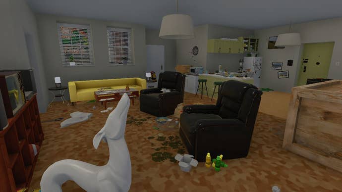 Chandler and Joey’s apartment recreated inside House Flipper with the April Fool’s Day update.