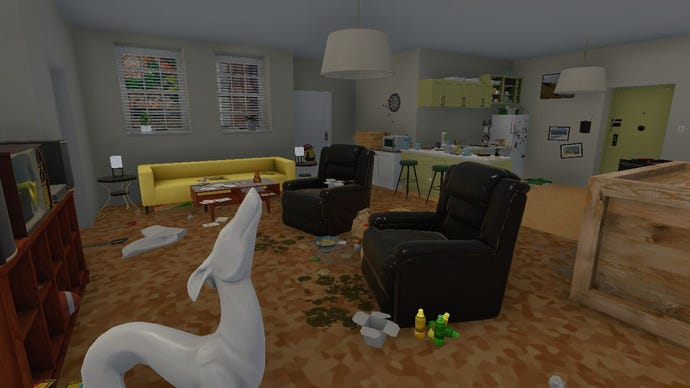 Chandler and Joey’s apartment recreated inside House Flipper with the April Fool’s Day update.