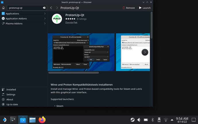 Step 3 of how to install Proton GE on the Steam Deck: Launch ProtonUp-Qt.