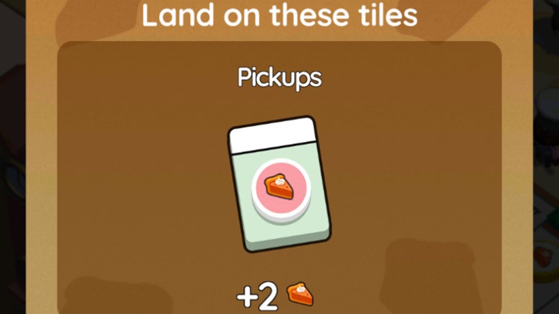 A Monopoly Go menu screen that shows instructions for how to play the Harvest Bites event. - 3