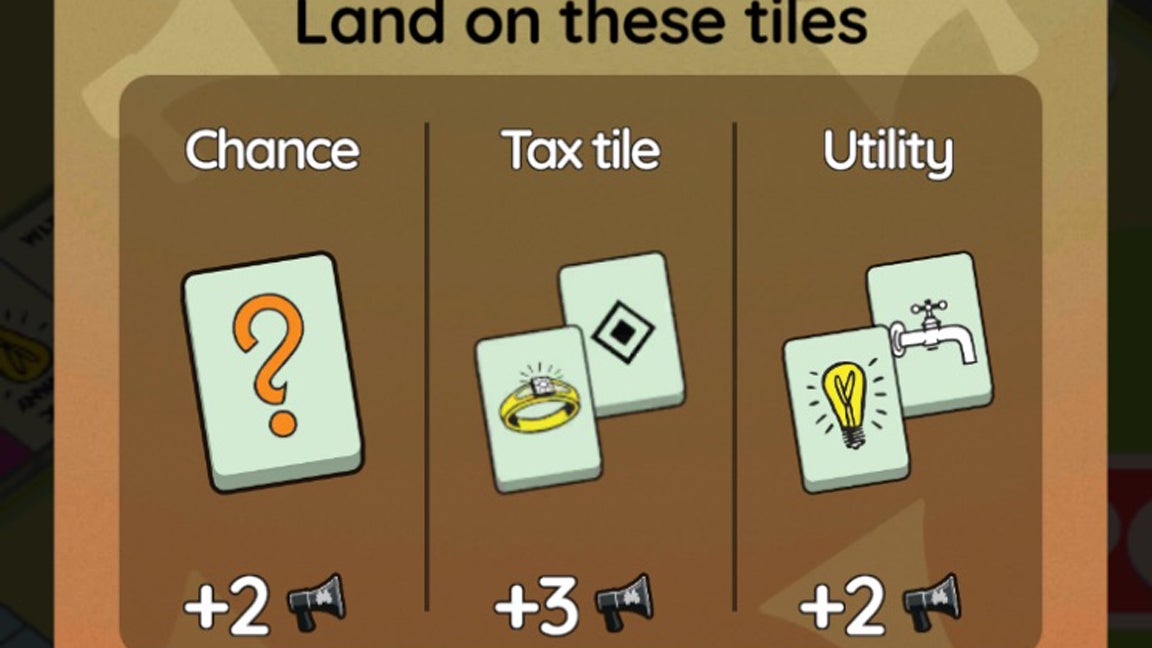 A Monopoly Go menu screen showing how to play the Riches On Set event that launched during April 2025. - 3