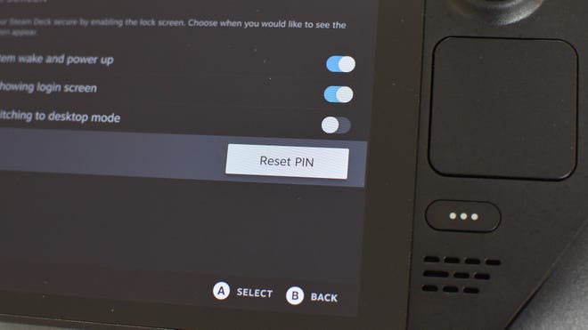 Step 6 of how to set the Steam Deck lock screen: You can reset your PIN by pressing the “Reset PIN” button in the Security menu. Enter the old PIN once, then the new PIN twice.