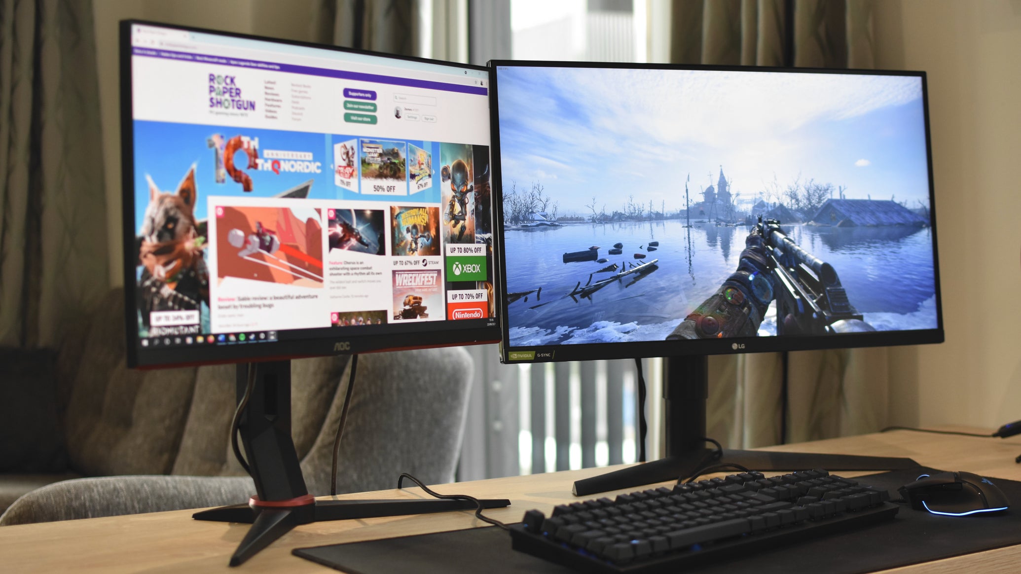 2 Computer Monitors's How to set up two monitors | Rock Paper Shotgun