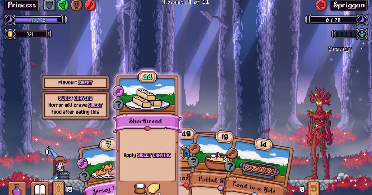 Hungry Horrorsは料理のデッキビルダーであり、そこにはフォークロリックビーストにピクルスの卵を食べさせます