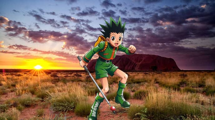Custom header of Gon from HunterxHunter in Australia outback